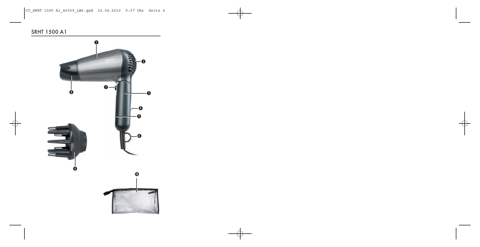 Silvercrest TRAVEL HAIRDRYER SRHT 1500 A1 User Manual | Page 2 / 14
