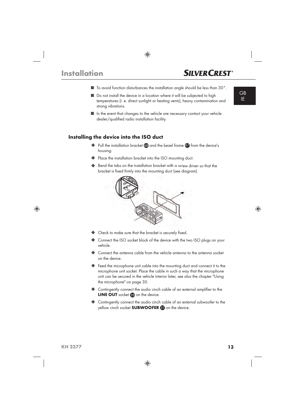 Installation | Silvercrest KH 2377 User Manual | Page 15 / 42
