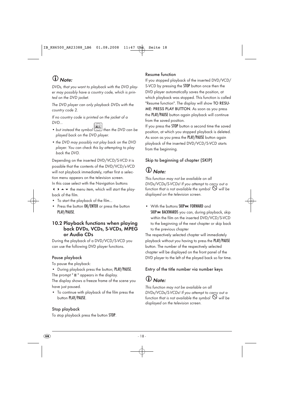 Silvercrest KH6500-06/08-V1 User Manual | Page 20 / 36