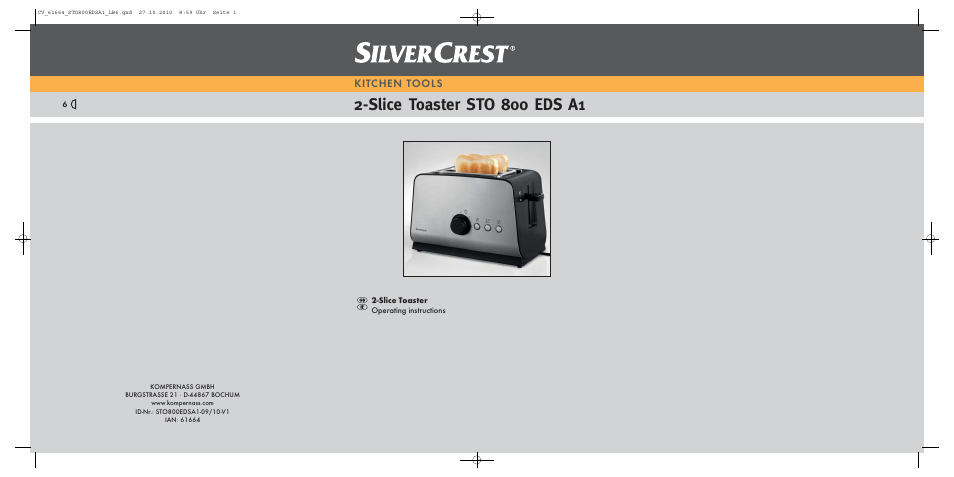 Silvercrest STO 800 EDS A1 User Manual | 8 pages