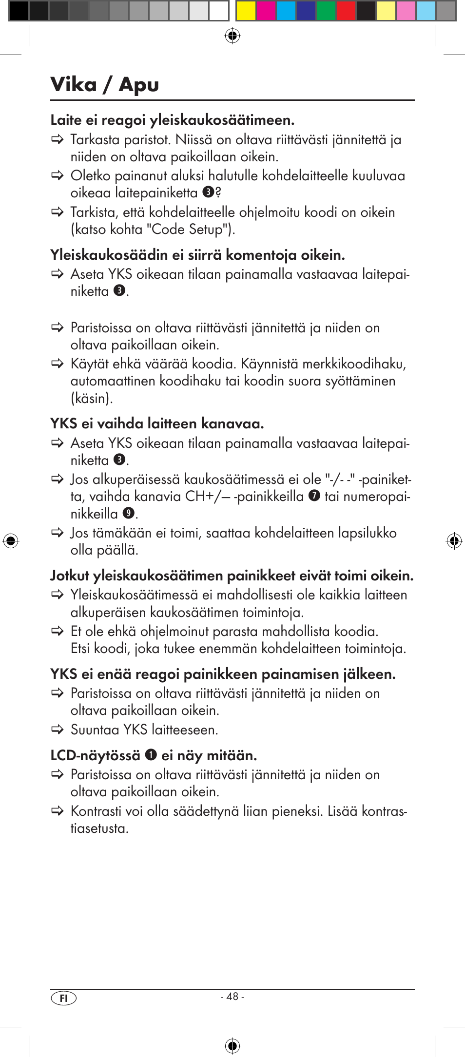 Vika / apu | Silvercrest KH 2157 User Manual | Page 50 / 78