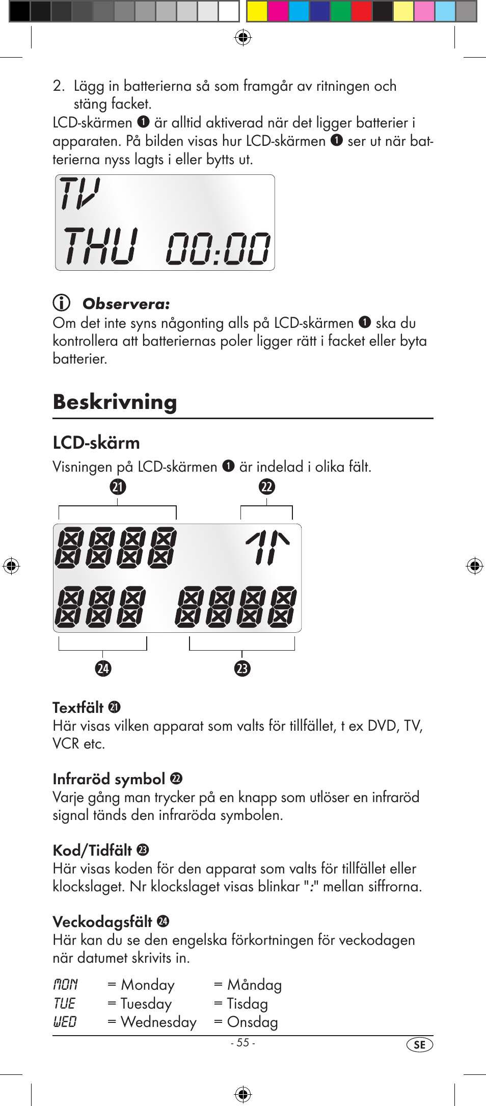 Beskrivning, Lcd-skärm | Silvercrest KH 2157 User Manual | Page 57 / 78