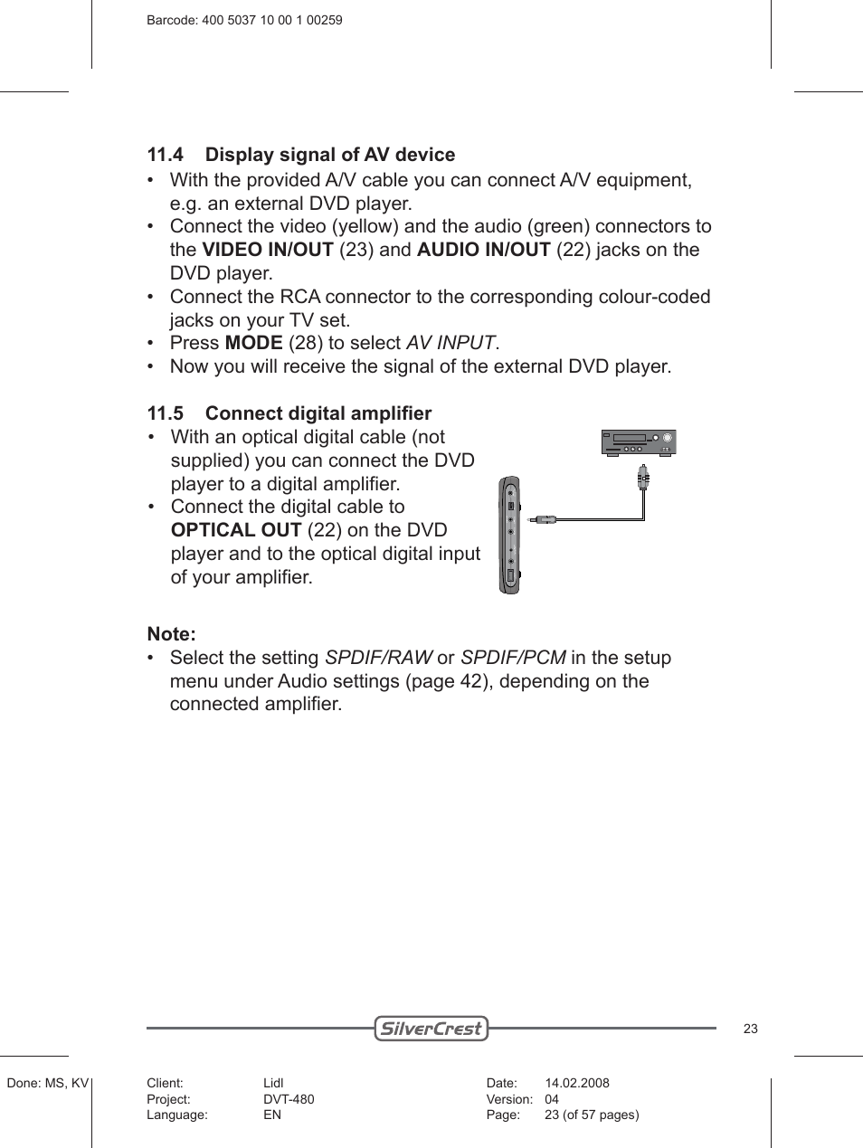 Silvercrest PLAYER DVT-480 User Manual | Page 23 / 57