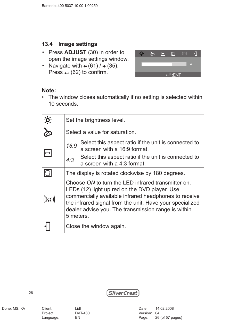 Silvercrest PLAYER DVT-480 User Manual | Page 26 / 57