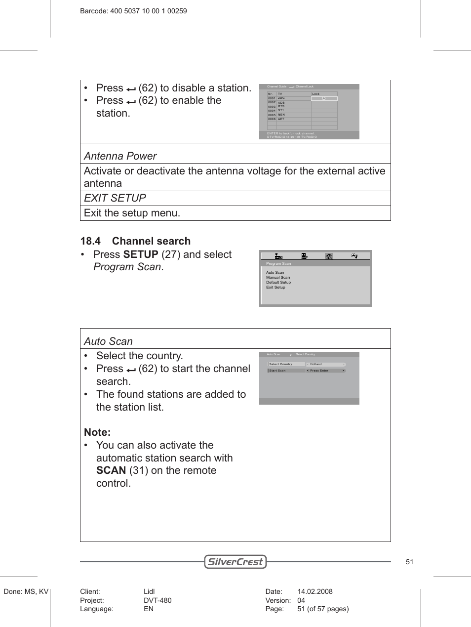 Silvercrest PLAYER DVT-480 User Manual | Page 51 / 57