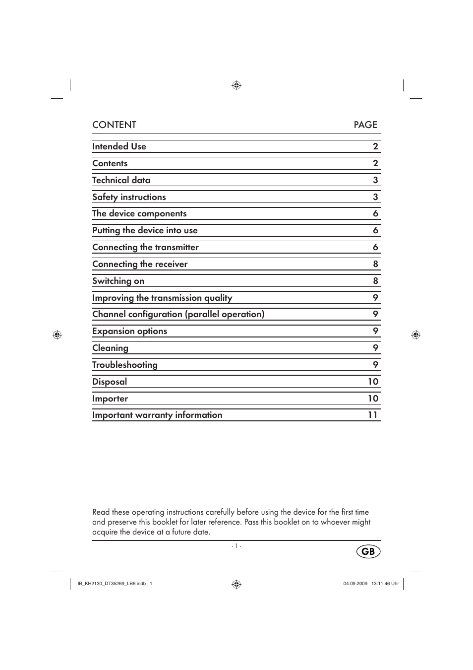 Silvercrest KH 2130-06/09-V3 User Manual | Page 3 / 14