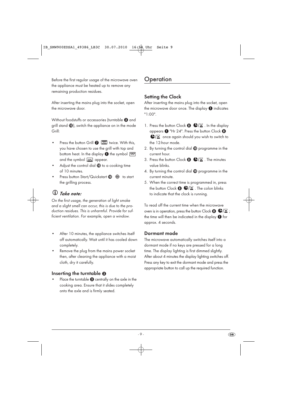 Operation | Silvercrest SMW 900 EDS A13C User Manual | Page 11 / 50