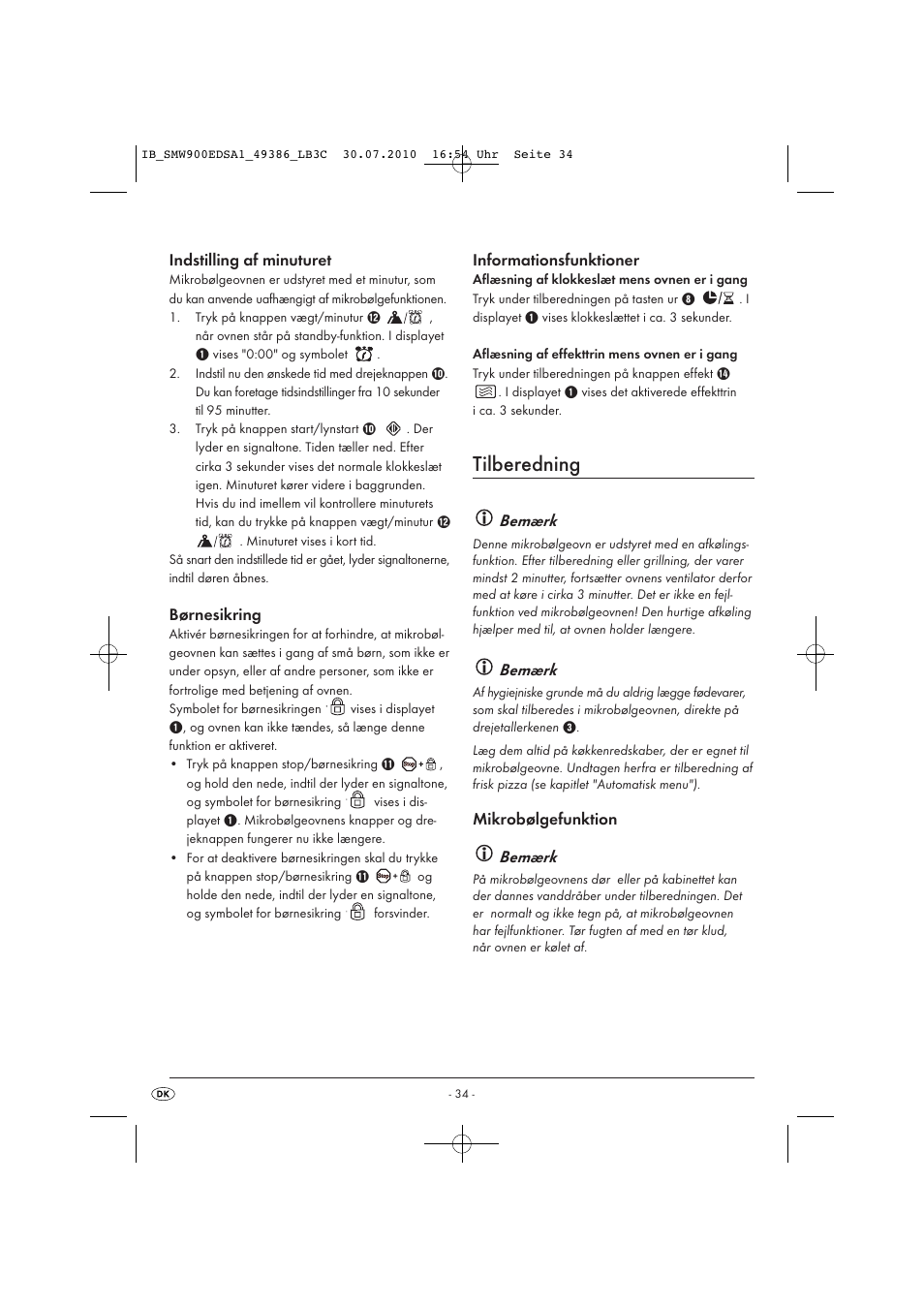 Tilberedning | Silvercrest SMW 900 EDS A13C User Manual | Page 36 / 50