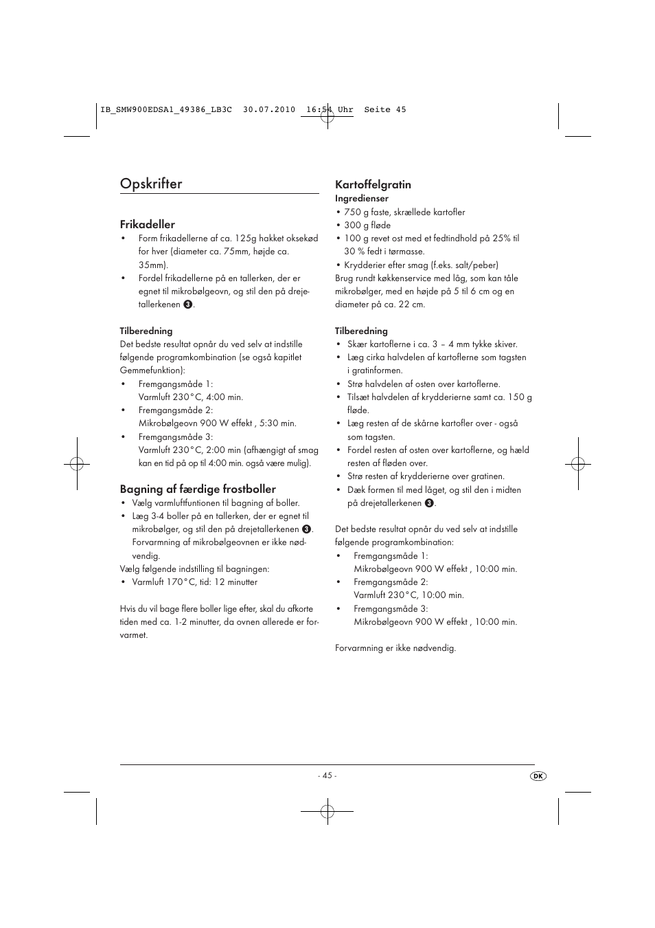 Opskrifter | Silvercrest SMW 900 EDS A13C User Manual | Page 47 / 50