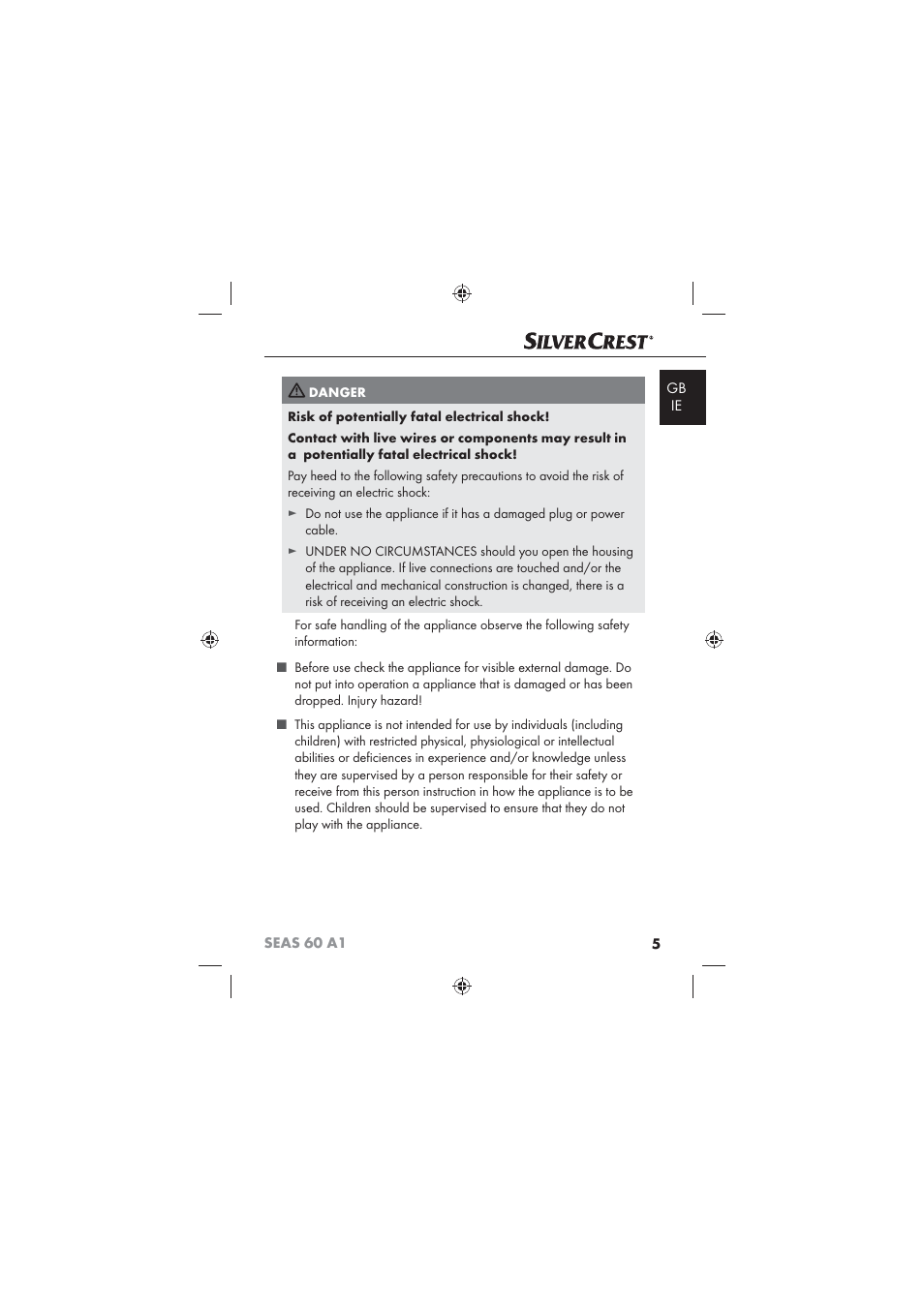 Silvercrest SEAS 60 A1 User Manual | Page 7 / 18