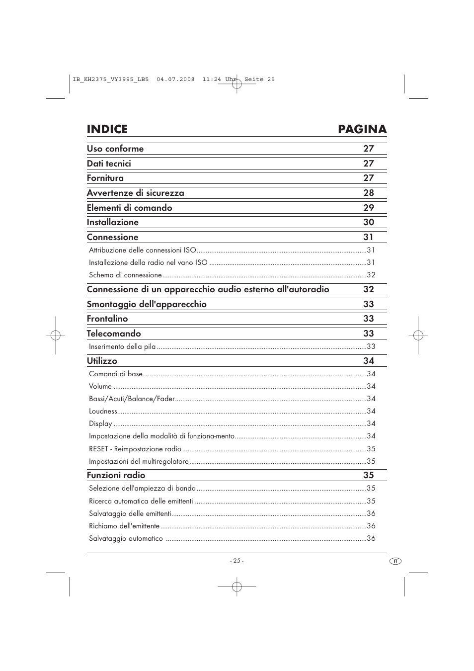 Indice pagina | Silvercrest KH 2375 User Manual | Page 27 / 74