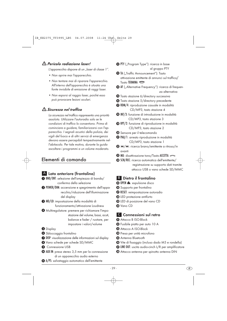 Elementi di comando | Silvercrest KH 2375 User Manual | Page 31 / 74