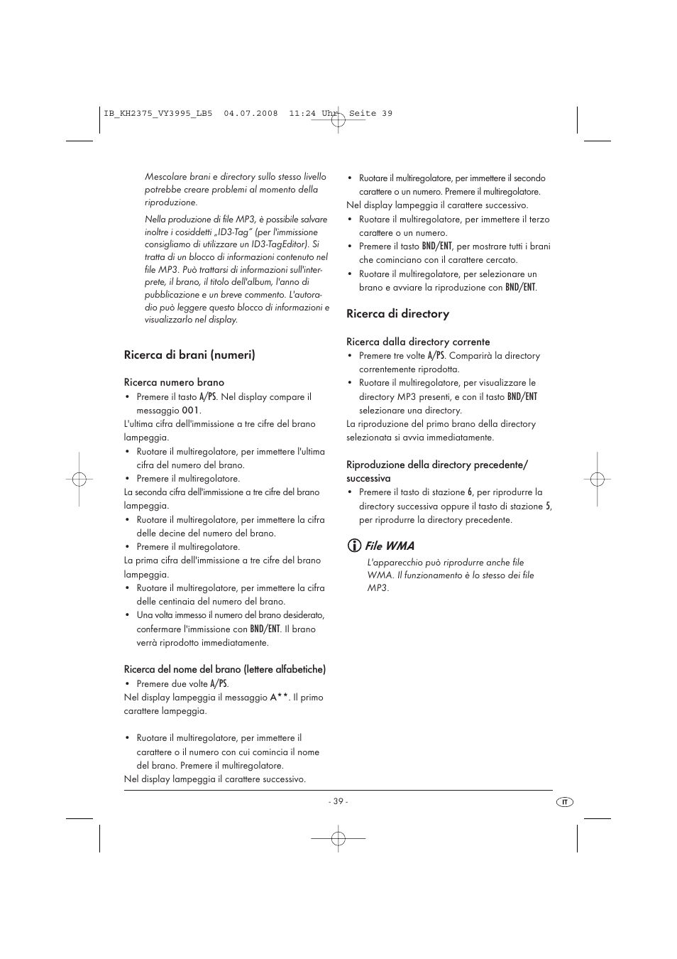 File wma | Silvercrest KH 2375 User Manual | Page 41 / 74