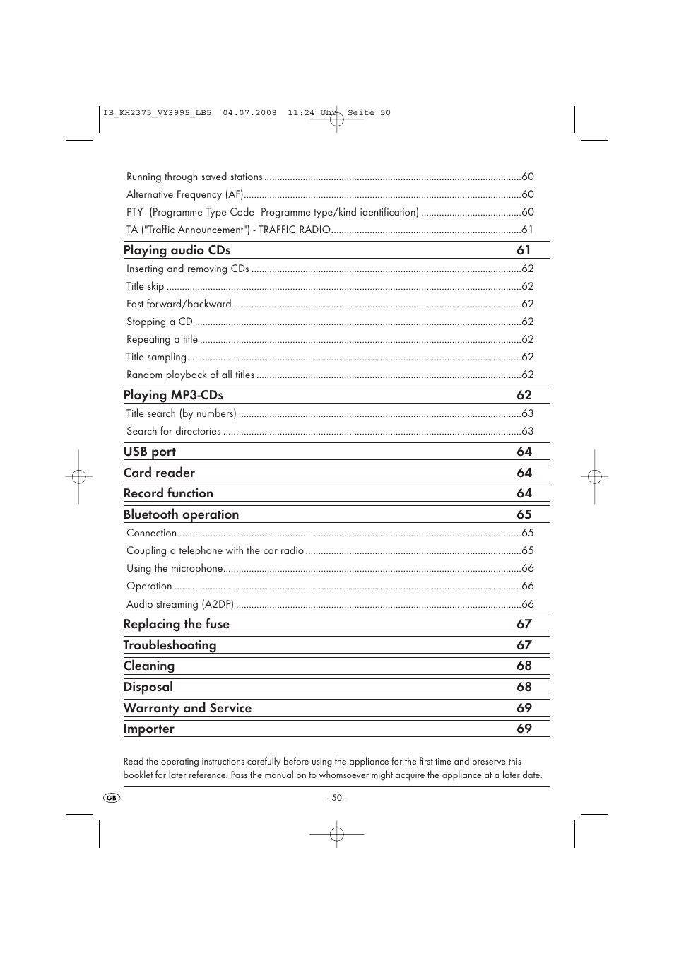 Silvercrest KH 2375 User Manual | Page 52 / 74