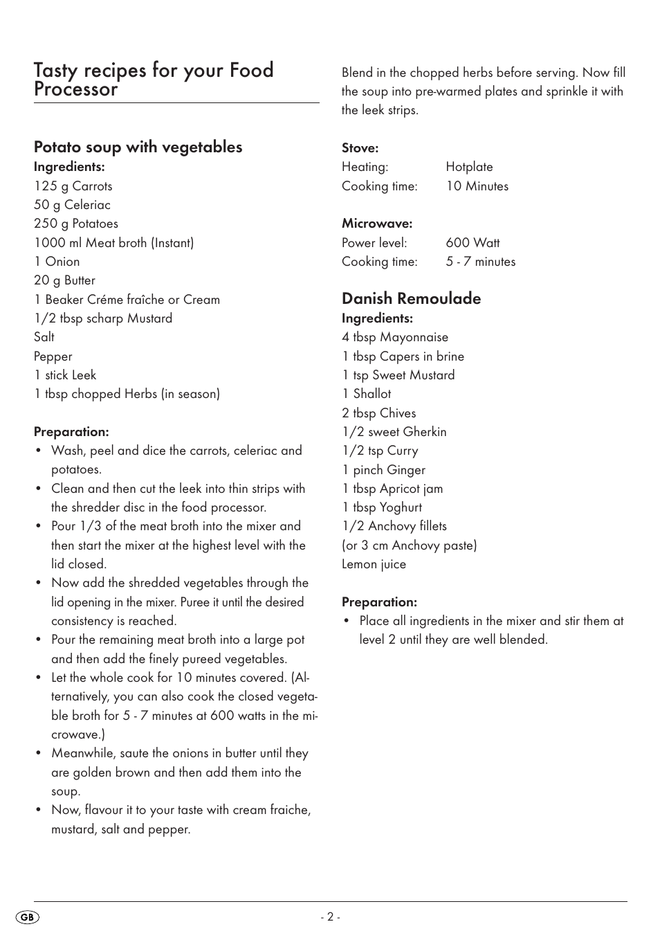 Tasty recipes for your food processor | Silvercrest SKM550EDSA1-06/10-V3 User Manual | Page 14 / 23