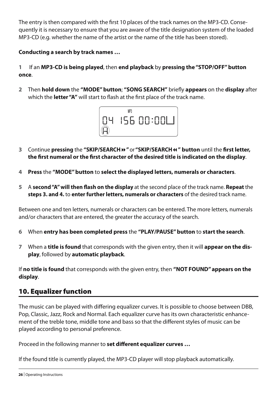 Equalizer function | Silvercrest KH 2280 User Manual | Page 24 / 30