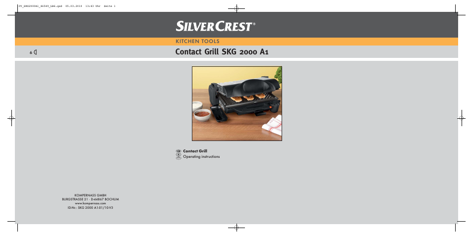 Silvercrest SKG 2000 A1 User Manual | 10 pages