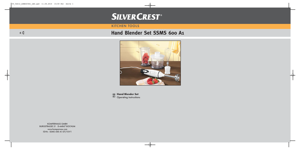 Silvercrest SSMS 600 A1 User Manual | 7 pages