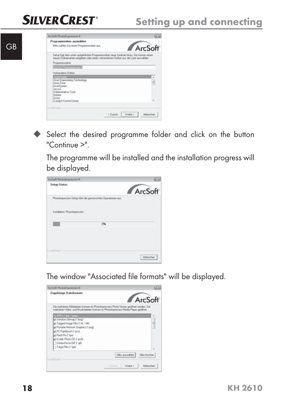 Setting up and connecting | Silvercrest KH2610 08/2009-V3 User Manual | Page 16 / 86
