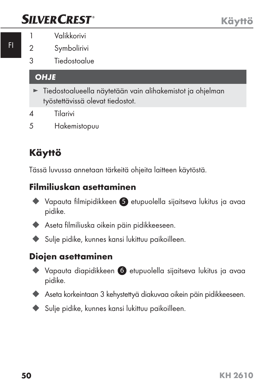 Käyttö | Silvercrest KH2610 08/2009-V3 User Manual | Page 48 / 86