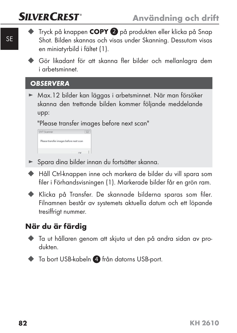 Användning och drift | Silvercrest KH2610 08/2009-V3 User Manual | Page 80 / 86