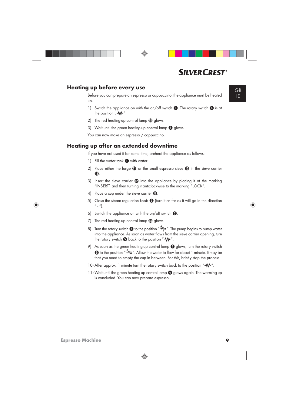 Heating up before every use, Heating up after an extended downtime | Silvercrest SEM 1100 A1 User Manual | Page 11 / 22