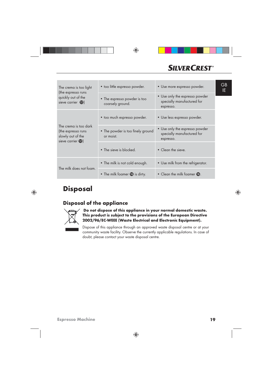 Disposal, Disposal of the appliance | Silvercrest SEM 1100 A1 User Manual | Page 21 / 22