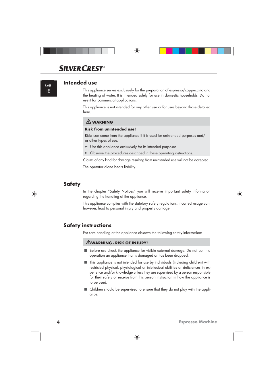 Intended use, Safety, Safety instructions | Silvercrest SEM 1100 A1 User Manual | Page 6 / 22