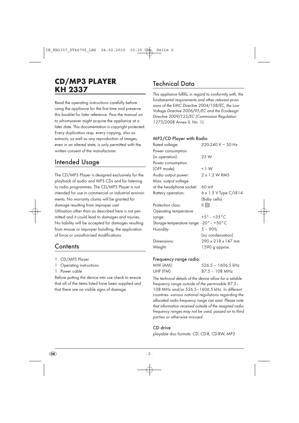 Silvercrest KH 2337 User Manual | Page 4 / 12