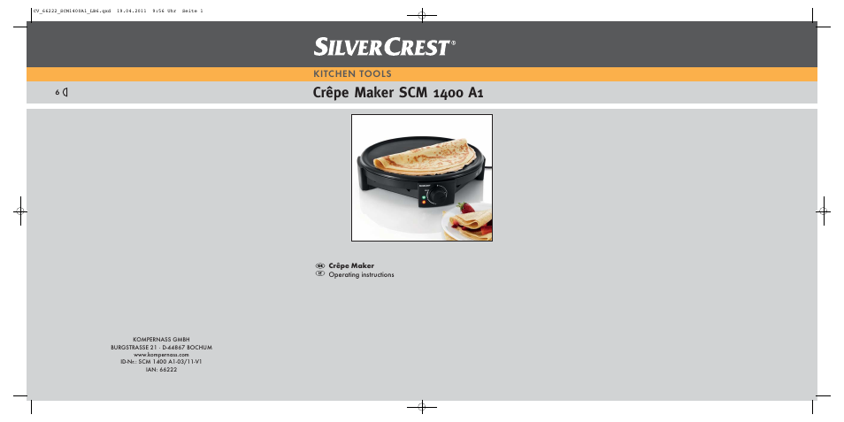 Silvercrest SCM 1400 A1 User Manual | 9 pages