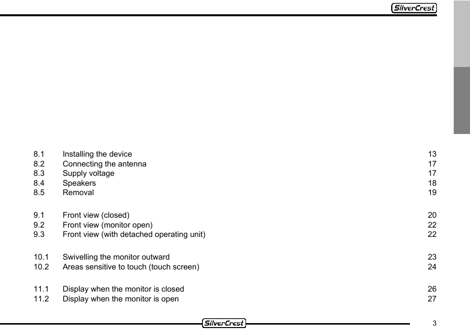 5table of contents | Silvercrest CDV-710 User Manual | Page 3 / 79