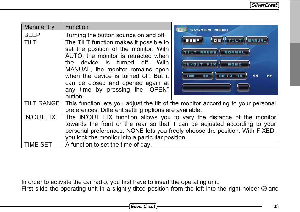 12 activation | Silvercrest CDV-710 User Manual | Page 33 / 79