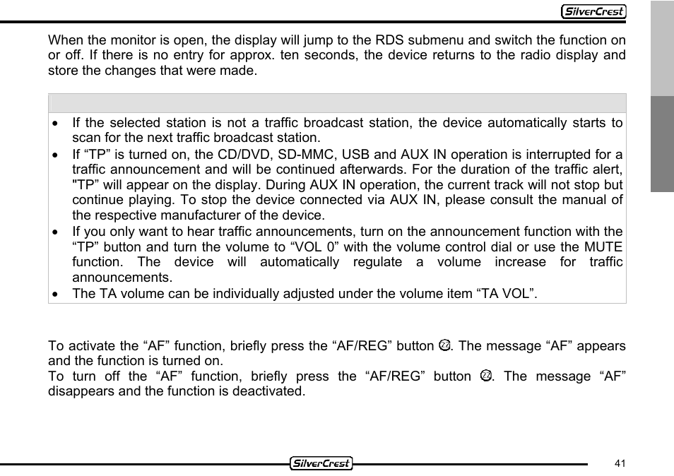 Silvercrest CDV-710 User Manual | Page 41 / 79