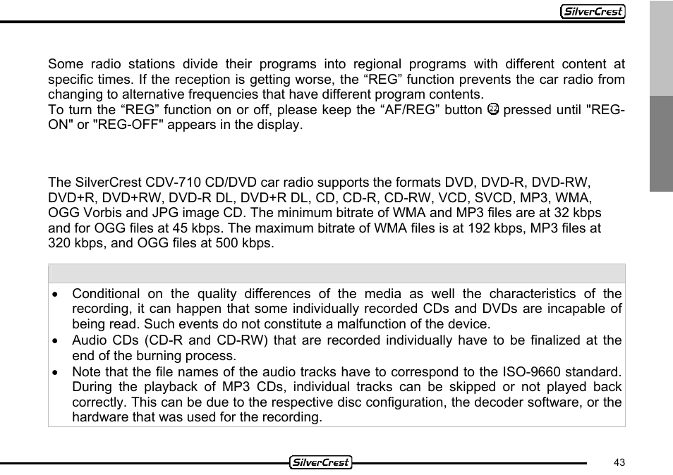 15 cd/dvd mode | Silvercrest CDV-710 User Manual | Page 43 / 79