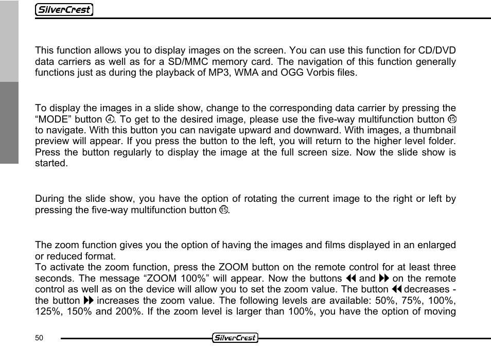 18 displaying images | Silvercrest CDV-710 User Manual | Page 50 / 79