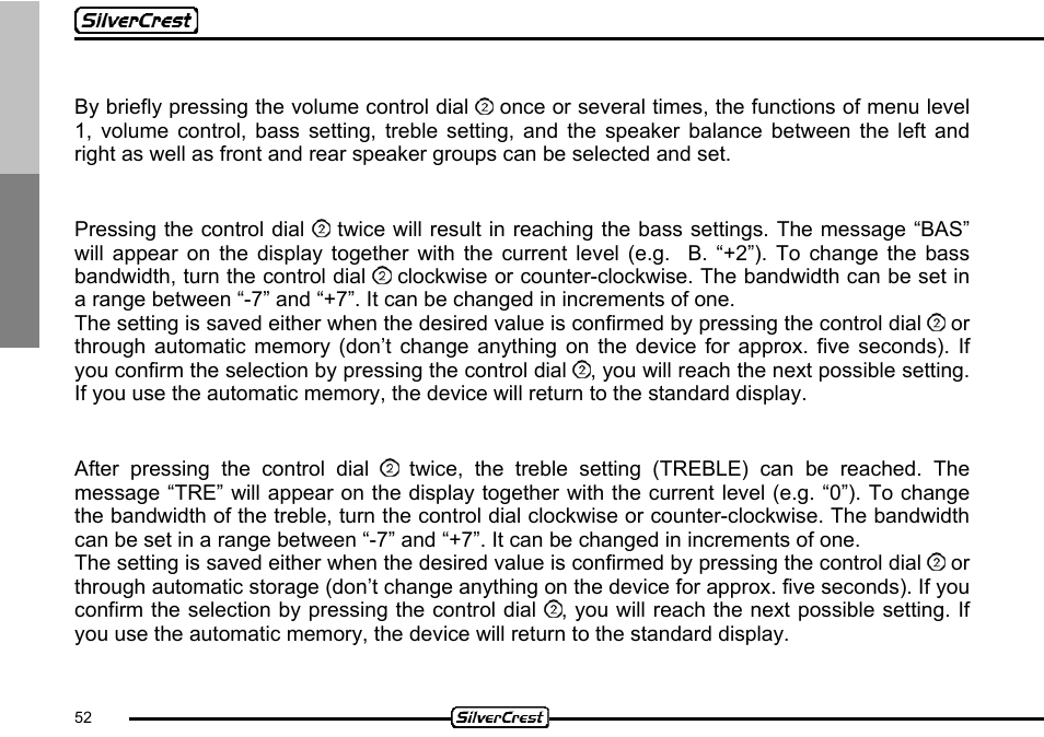 20 menu settings level 1 | Silvercrest CDV-710 User Manual | Page 52 / 79