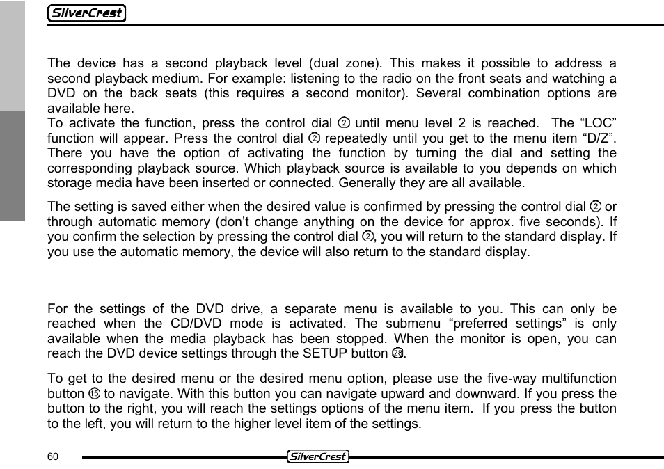 22 dvd device settings | Silvercrest CDV-710 User Manual | Page 60 / 79