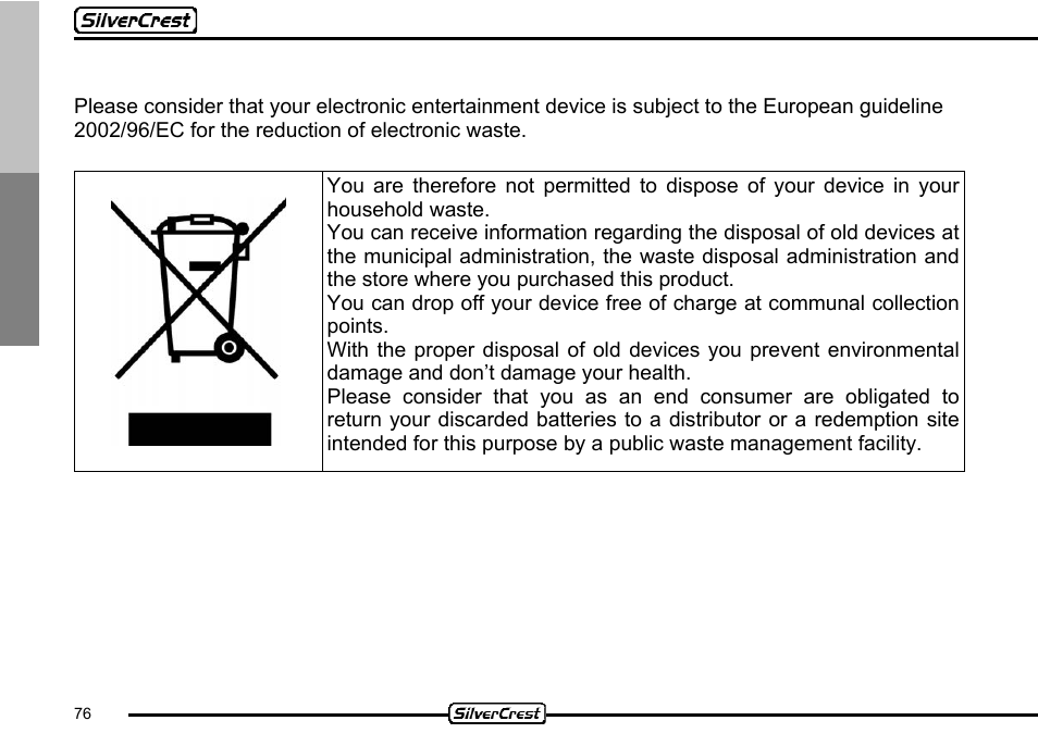 26 disposal | Silvercrest CDV-710 User Manual | Page 76 / 79