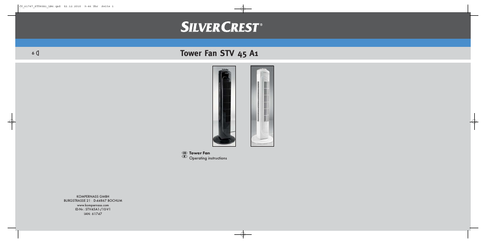 Silvercrest STV 45 A1 User Manual | 5 pages