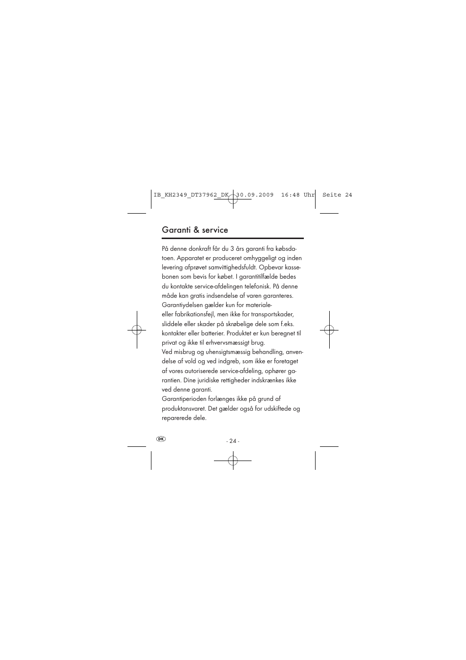 Garanti & service | Silvercrest KH2349 User Manual | Page 26 / 28