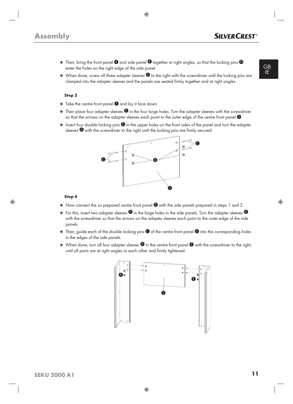 Assembly | Silvercrest SEKU 2000 A16 User Manual | Page 12 / 19