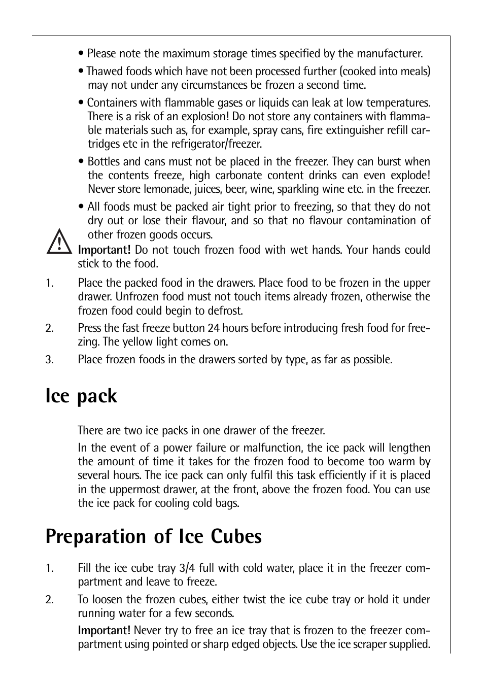 Ice pack, Preparation of ice cubes | Santoni Shoes C 8 16 41 I User Manual | Page 11 / 28