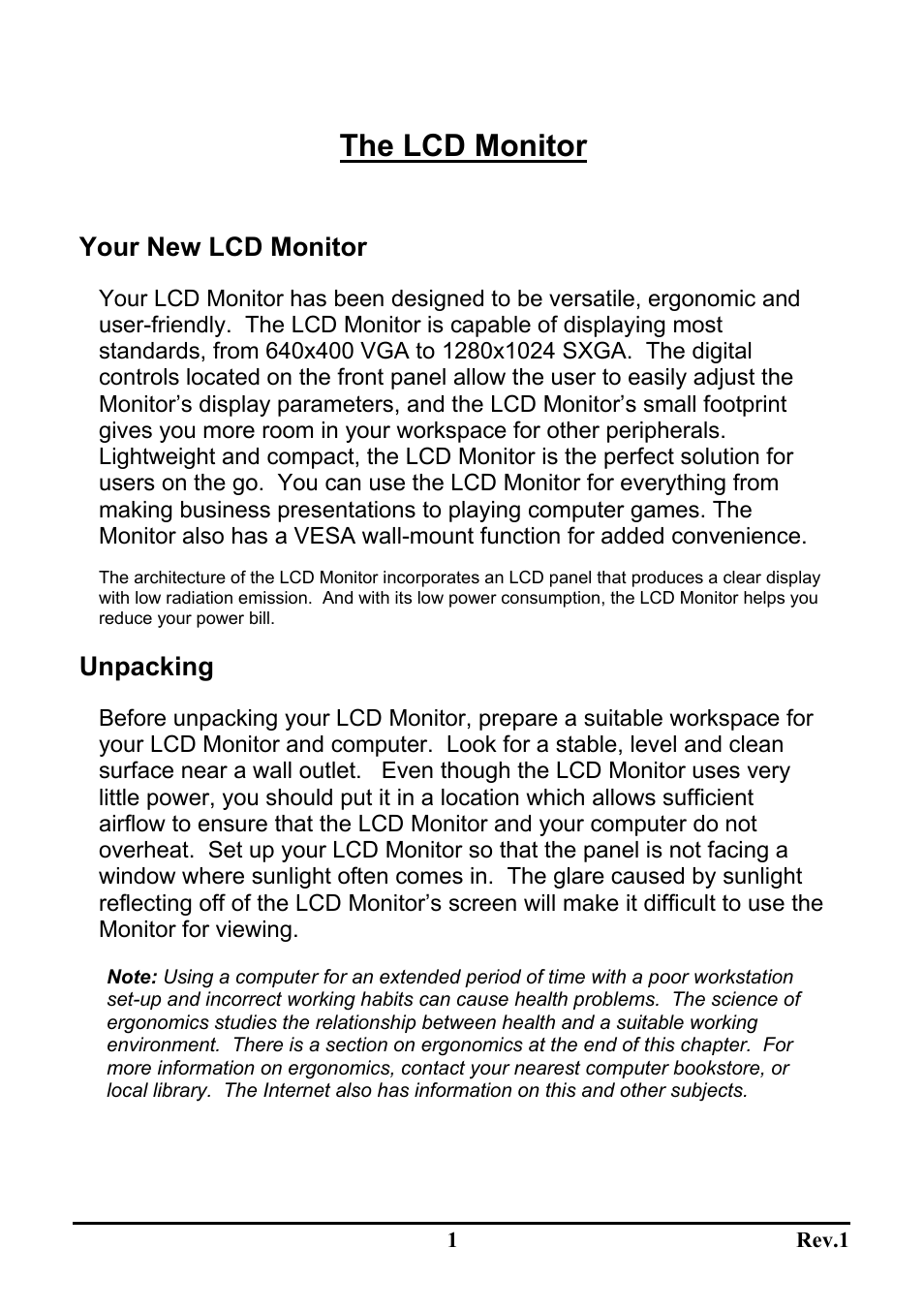 The lcd monitor | Sceptre Technologies LCD Monitor X9C-NagaV User Manual | Page 5 / 22