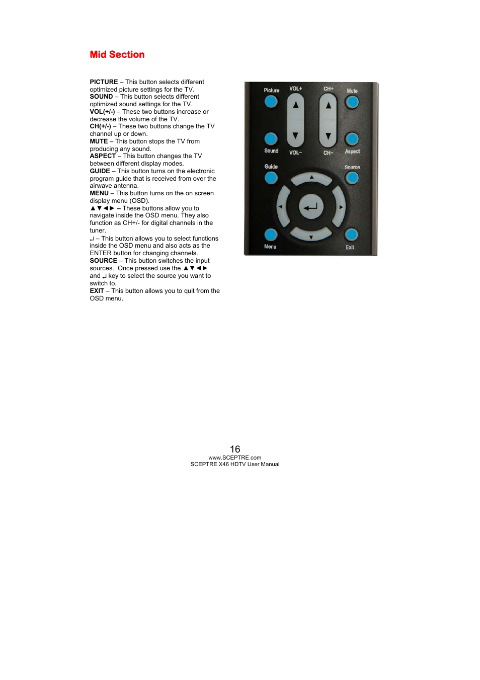Sceptre Technologies X46 User Manual | Page 16 / 53