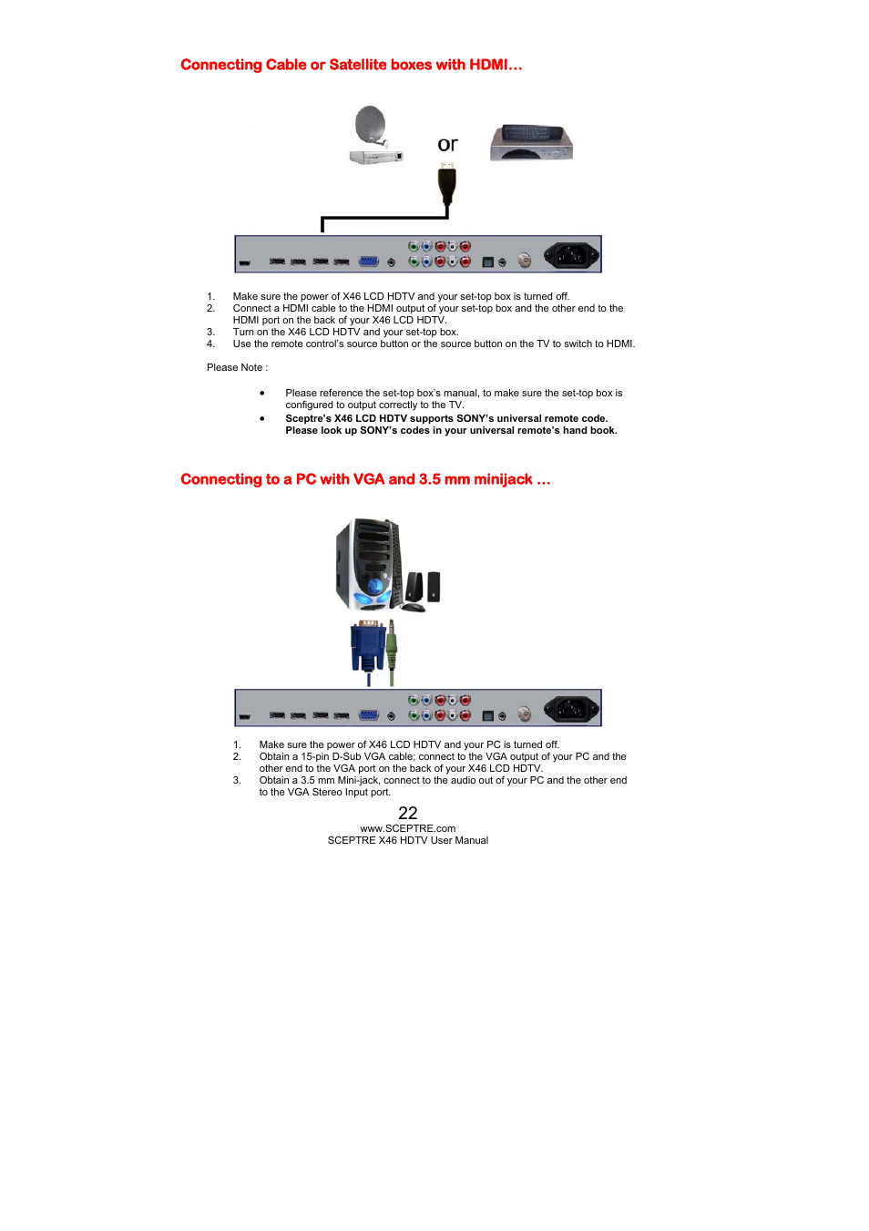 Sceptre Technologies X46 User Manual | Page 22 / 53