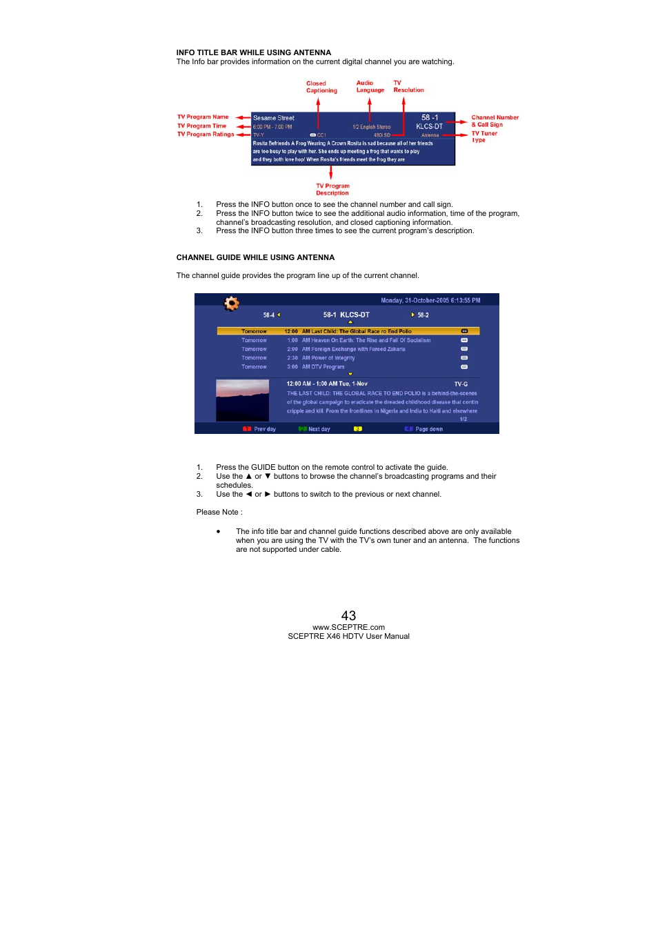 Sceptre Technologies X46 User Manual | Page 43 / 53