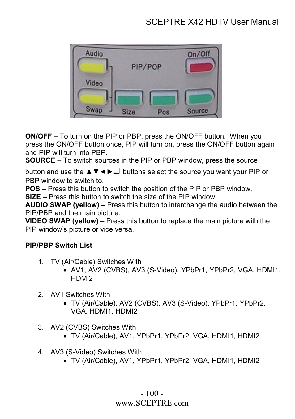 Sceptre Technologies X42 User Manual | Page 100 / 119