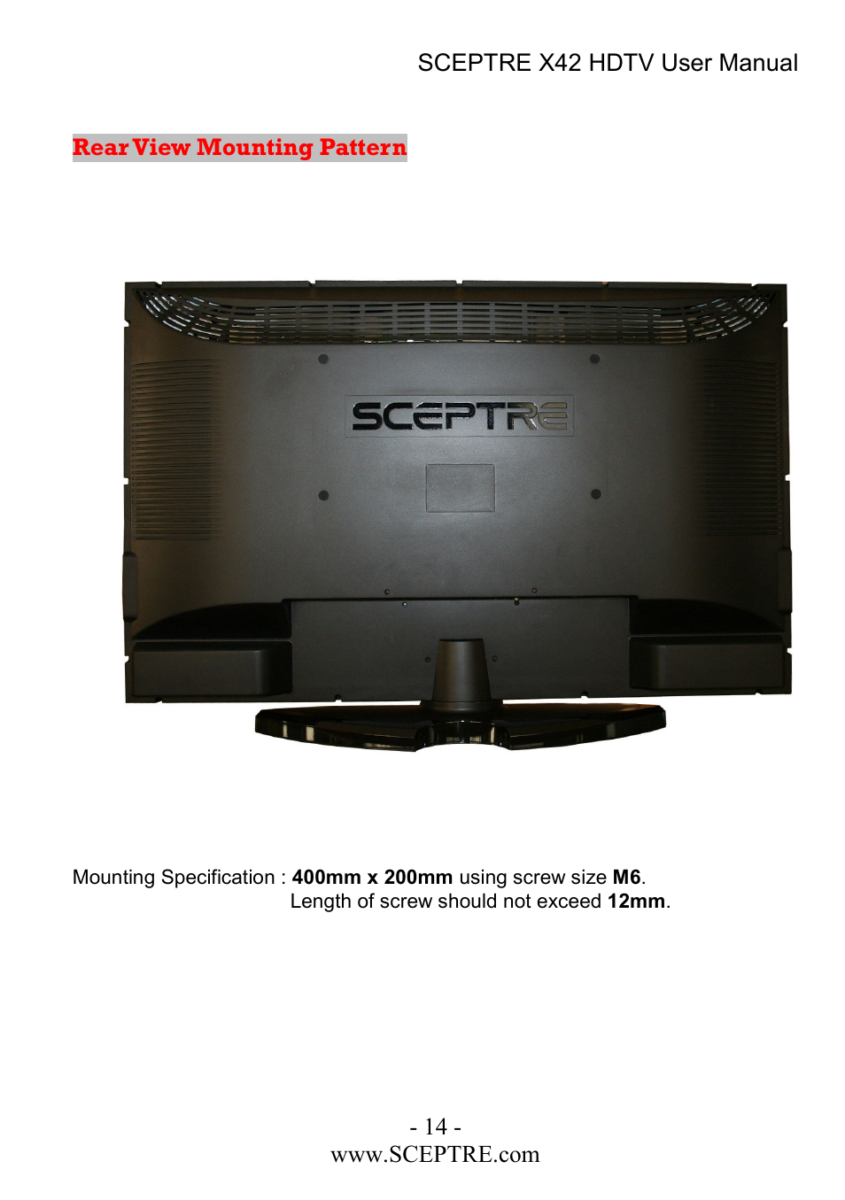 Sceptre Technologies X42 User Manual | Page 14 / 119