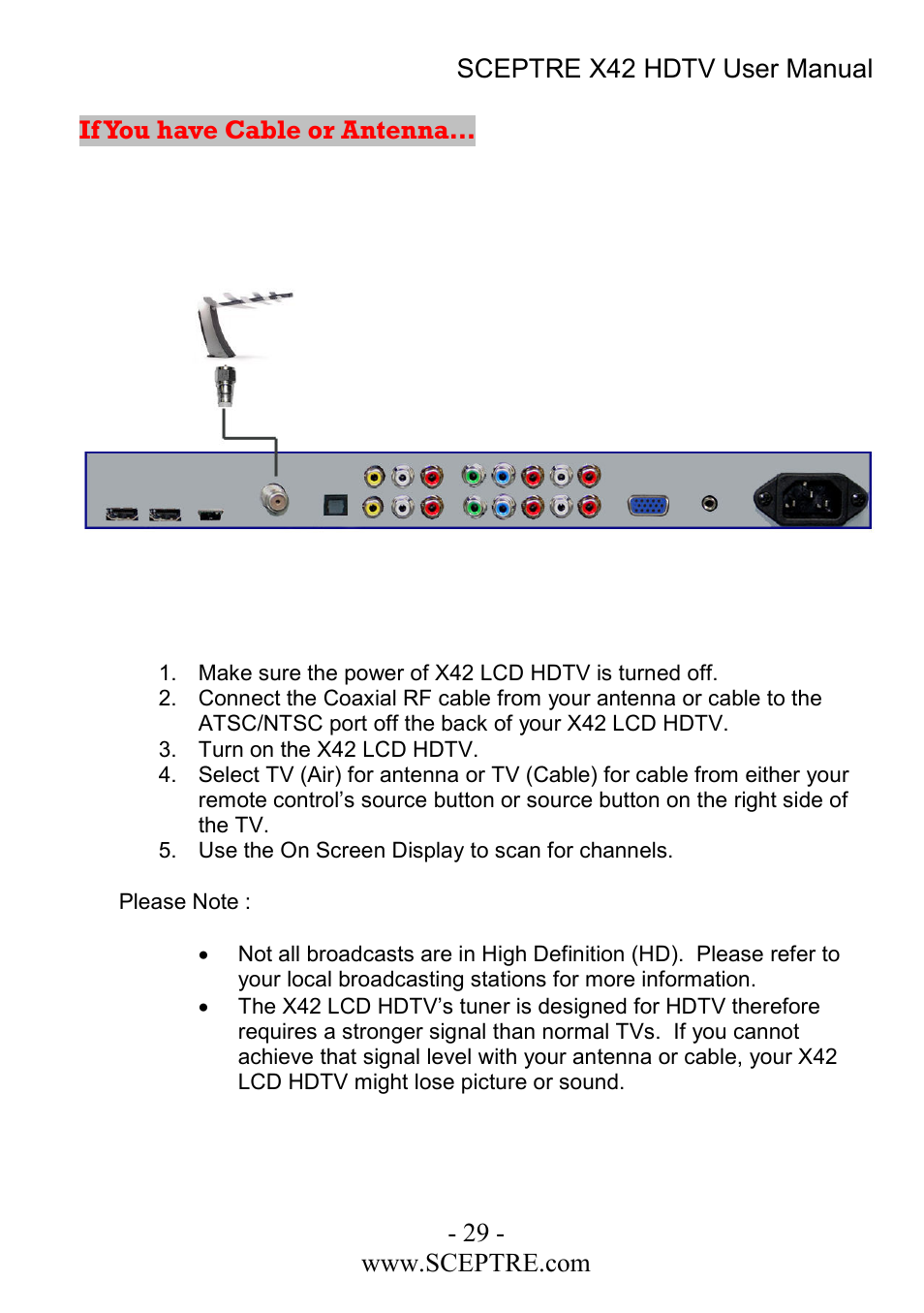 Sceptre Technologies X42 User Manual | Page 29 / 119
