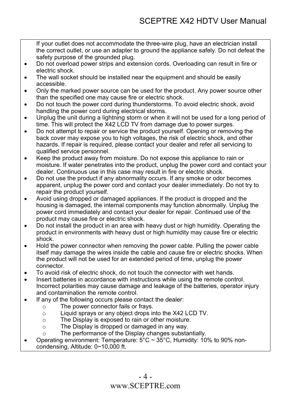 Sceptre Technologies X42 User Manual | Page 4 / 119